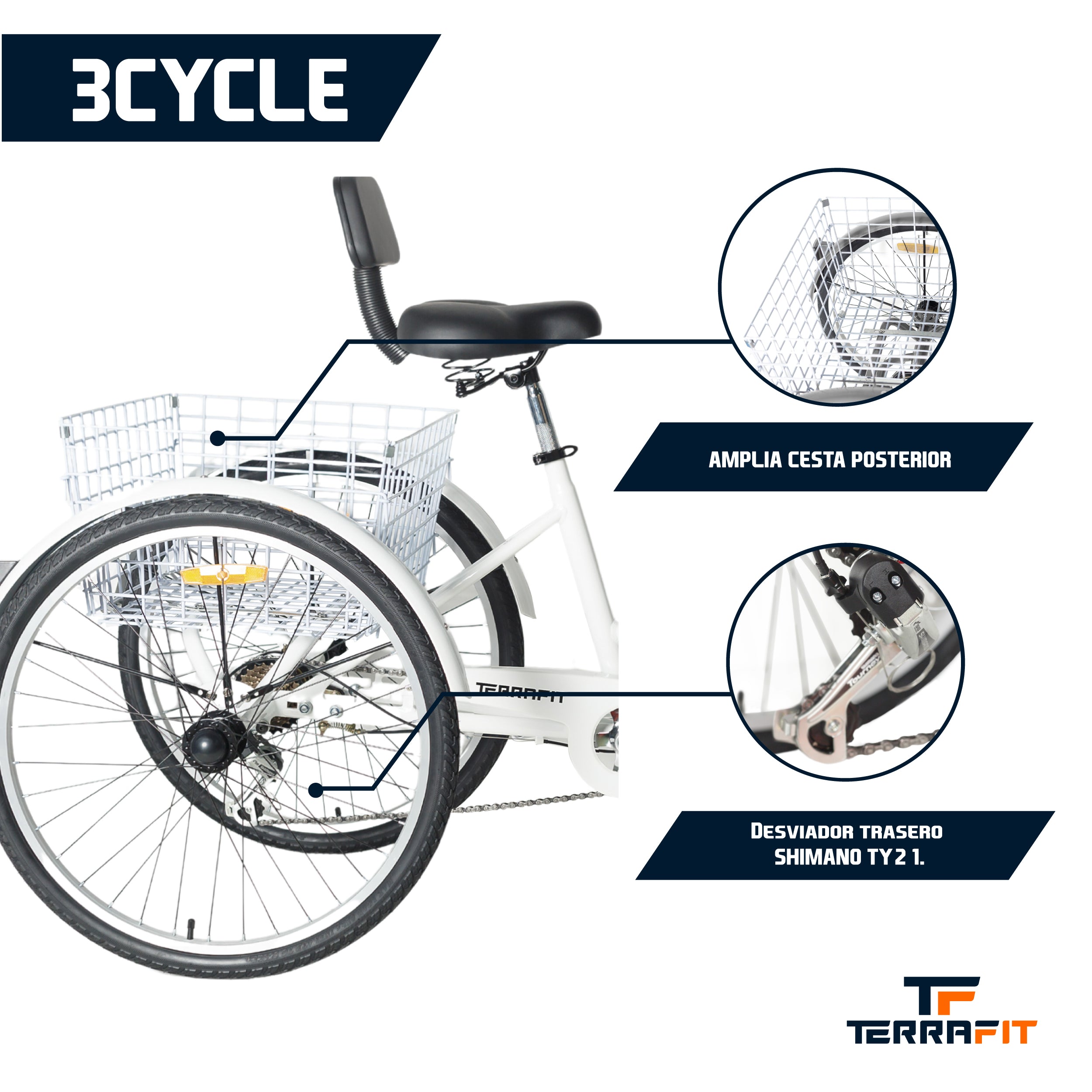 Triciclo para Adulto 3CYCLE Rodada 26 Shimano TerraFit