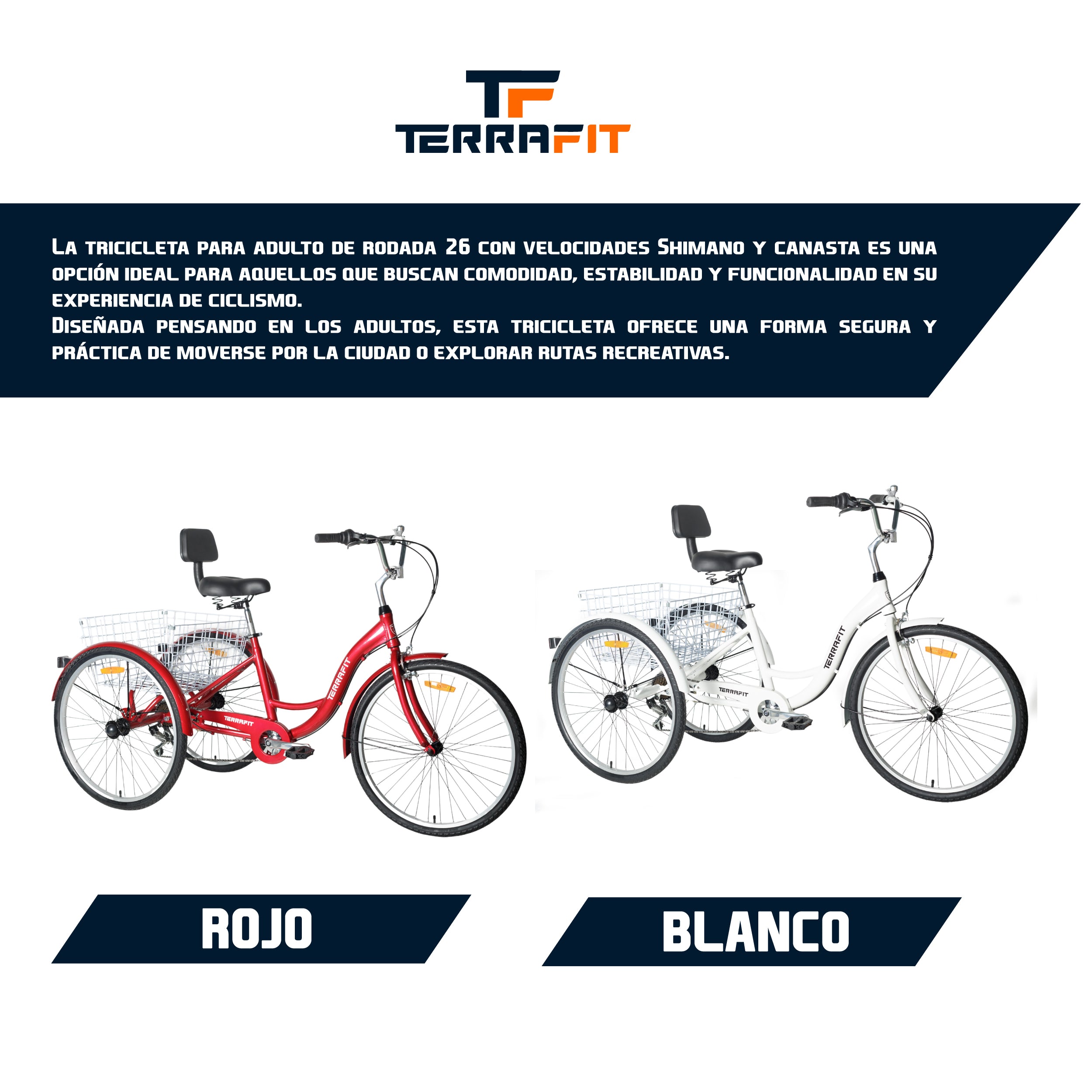 Triciclo para Adulto 3CYCLE Rodada 26 Shimano TerraFit