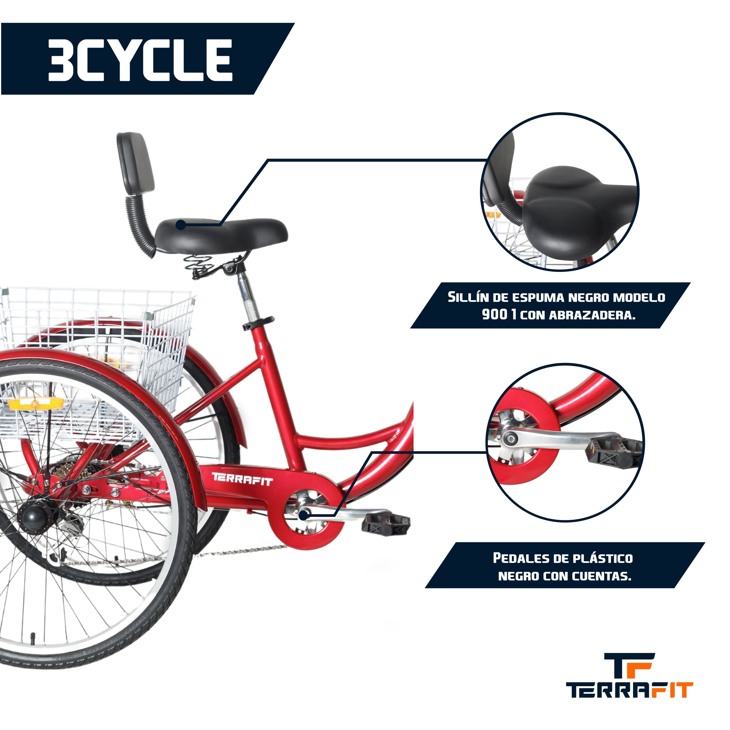 Triciclo para Adulto 3CYCLE Rodada 26 Shimano TerraFit