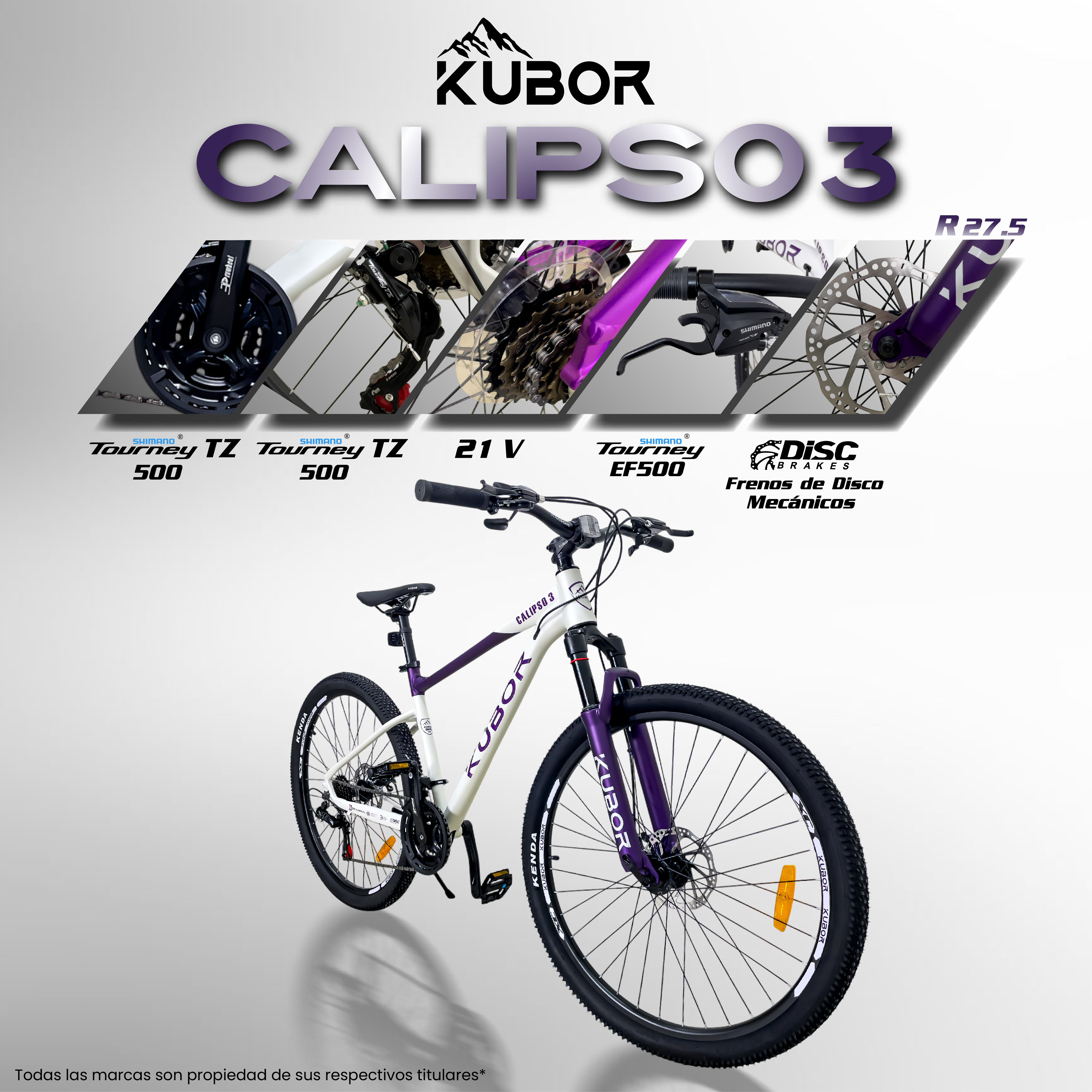 Bicicleta De Montaña Aluminio Calipso 3 Rodada 27.5 Shimano 21v Kubor