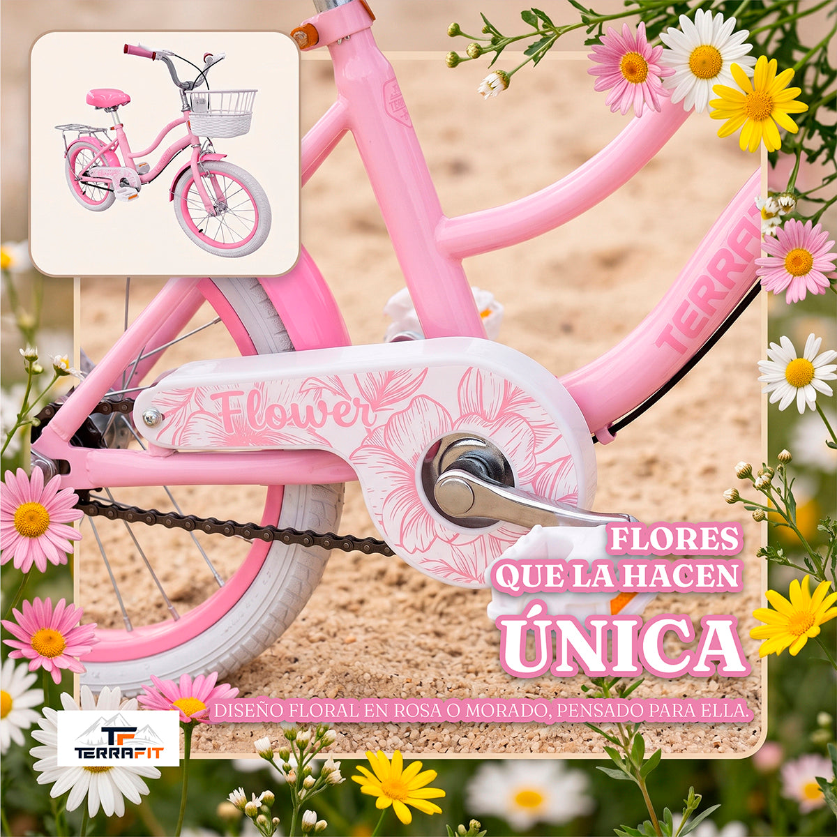 Bicicleta Infantil para Niña Flower R16 Terrafit