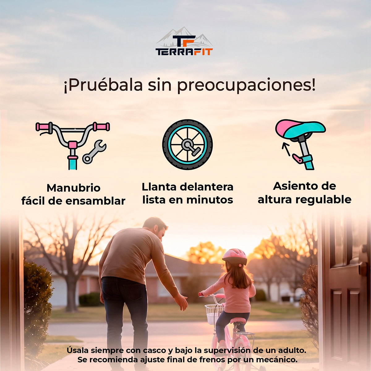 Bicicleta Infantil para Niña Flower R16 Terrafit