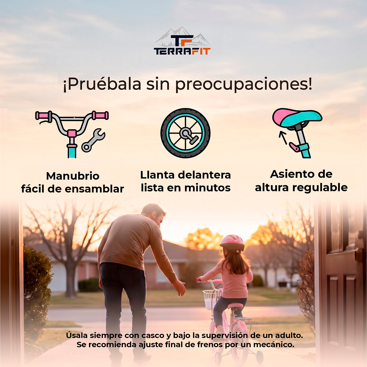 Bicicleta Infantil para Niña Flower R20 Terrafit