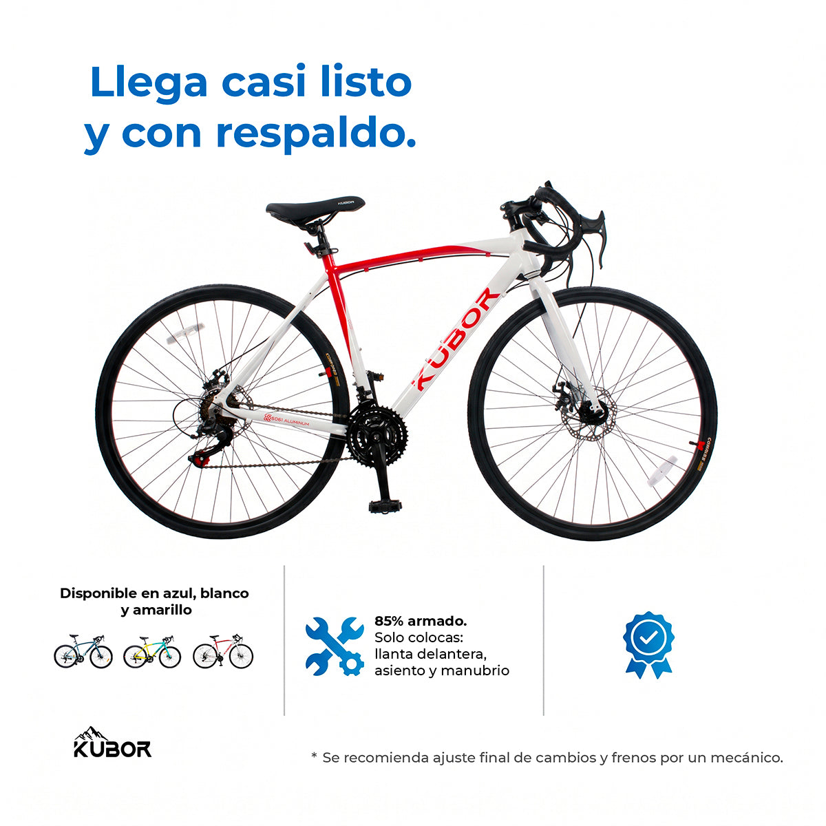 Bicicleta de Ruta Pegaso R700 14V Kubor de Aluminio con Frenos de Disco