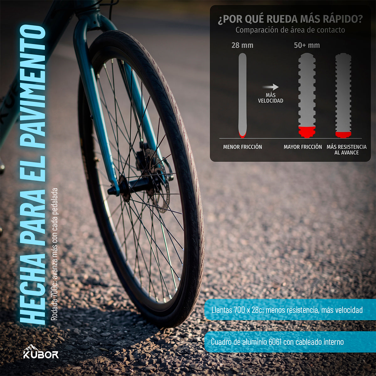 Bicicleta de Ruta Pegaso R700 14V Kubor de Aluminio con Frenos de Disco