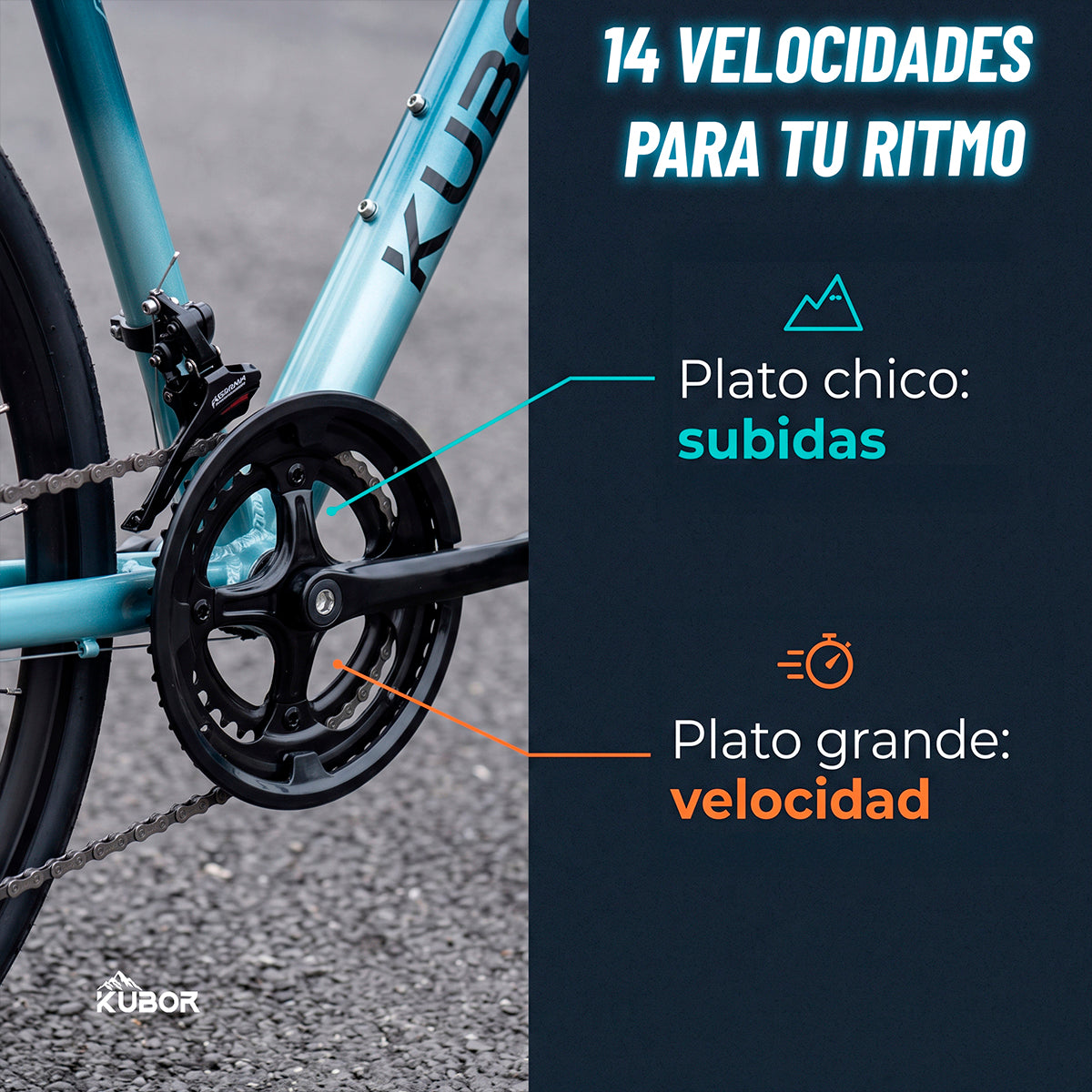 Bicicleta de Ruta Pegaso R700 14V Kubor de Aluminio con Frenos de Disco