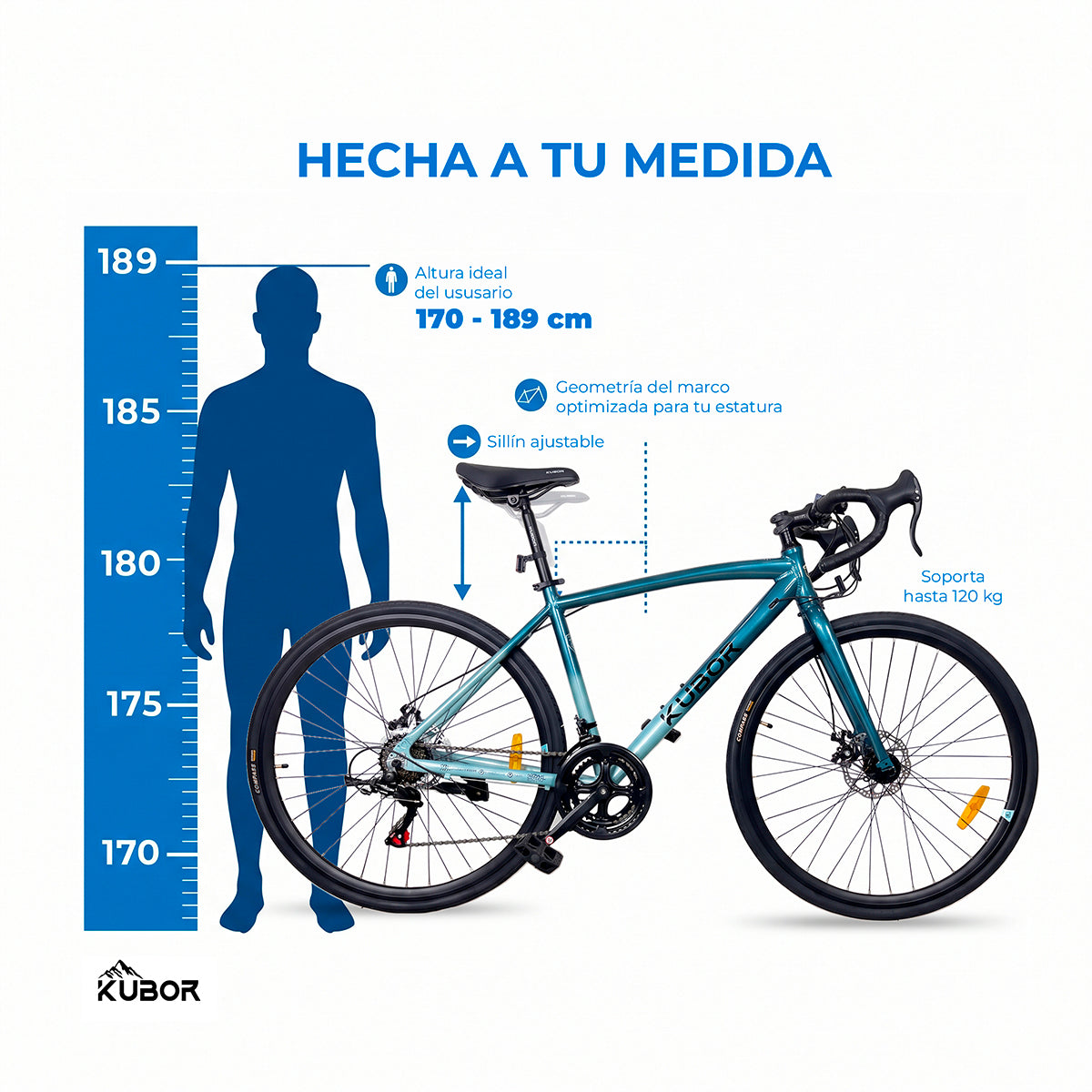 Bicicleta de Ruta Pegaso R700 14V Kubor de Aluminio con Frenos de Disco
