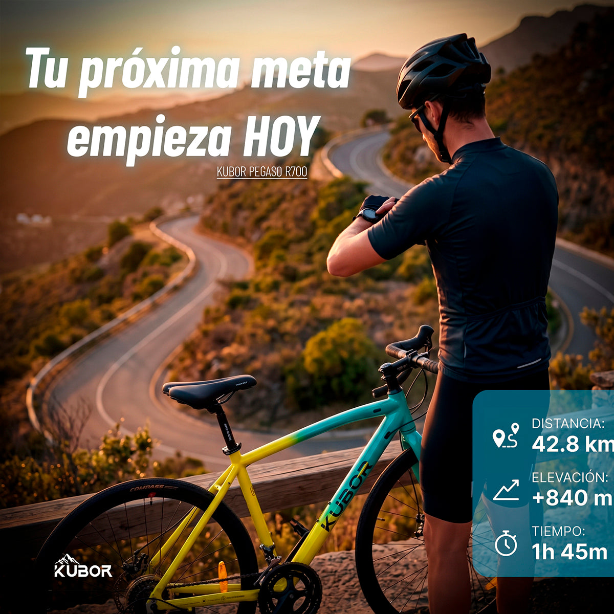 Bicicleta de Ruta Pegaso R700 14V Kubor de Aluminio con Frenos de Disco