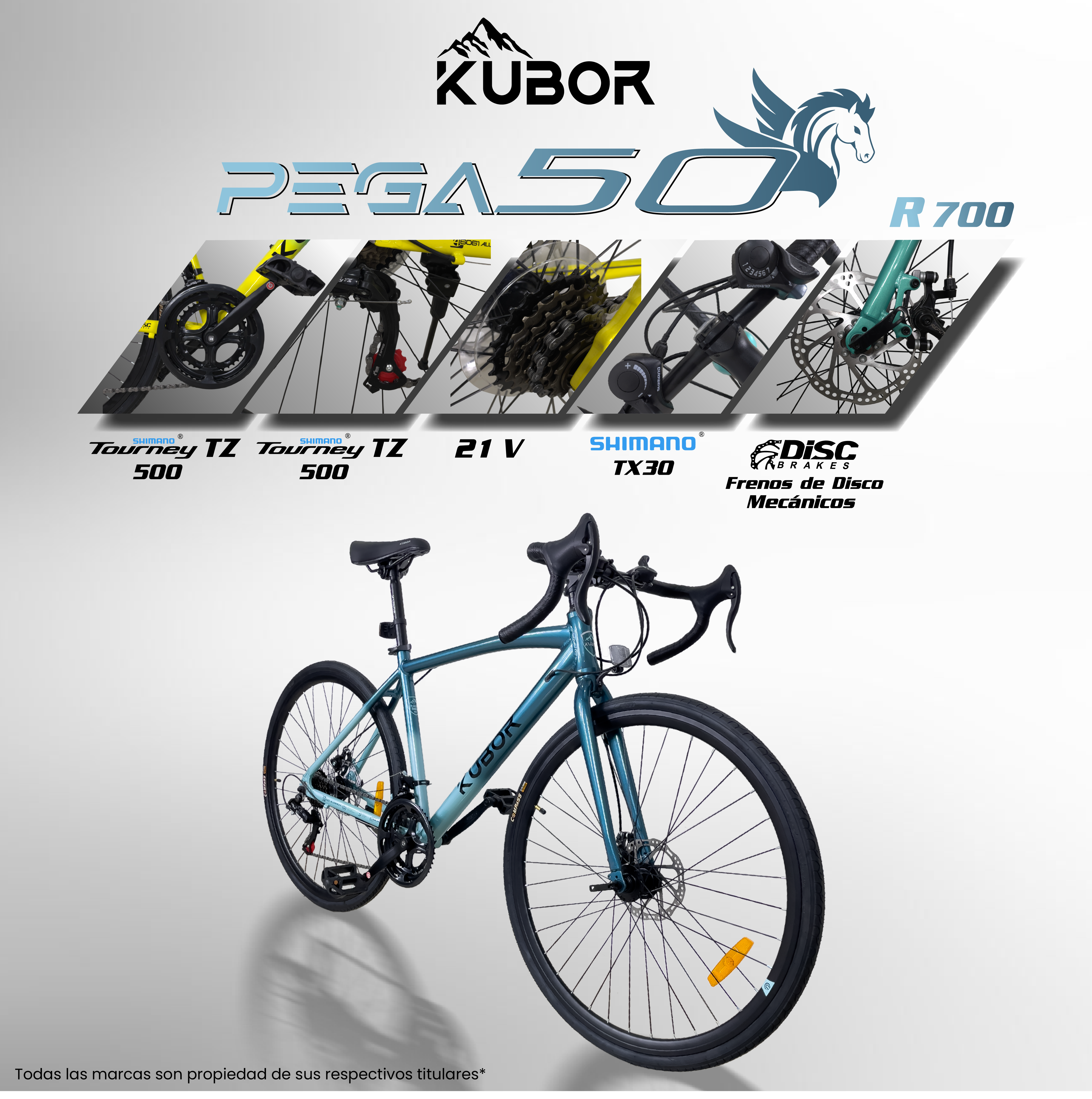 Bicicleta Ruta Pegaso50 Rodada 700 Aluminio Carreras