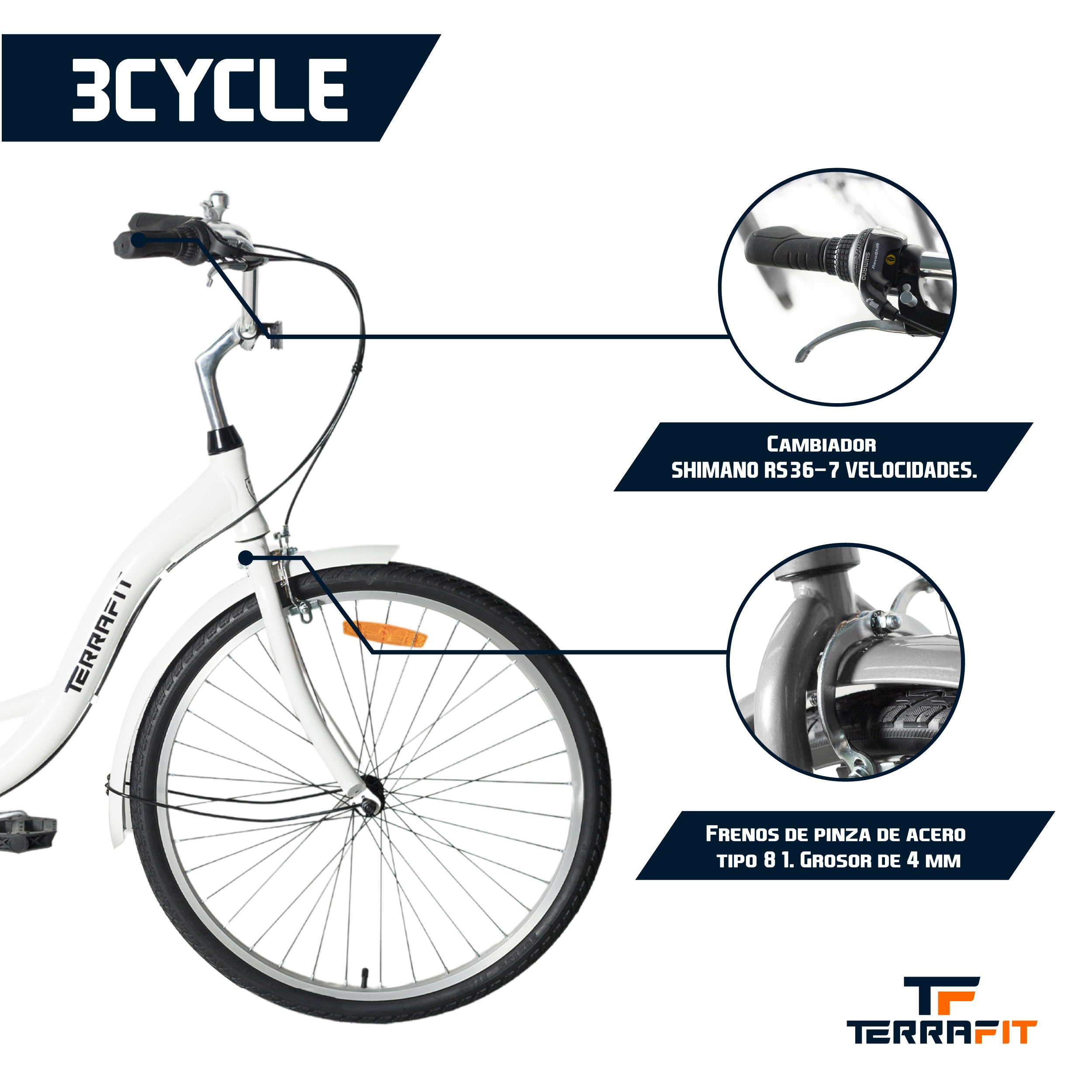 Triciclo para Adulto 3CYCLE Rodada 26 Shimano TerraFit Kubor