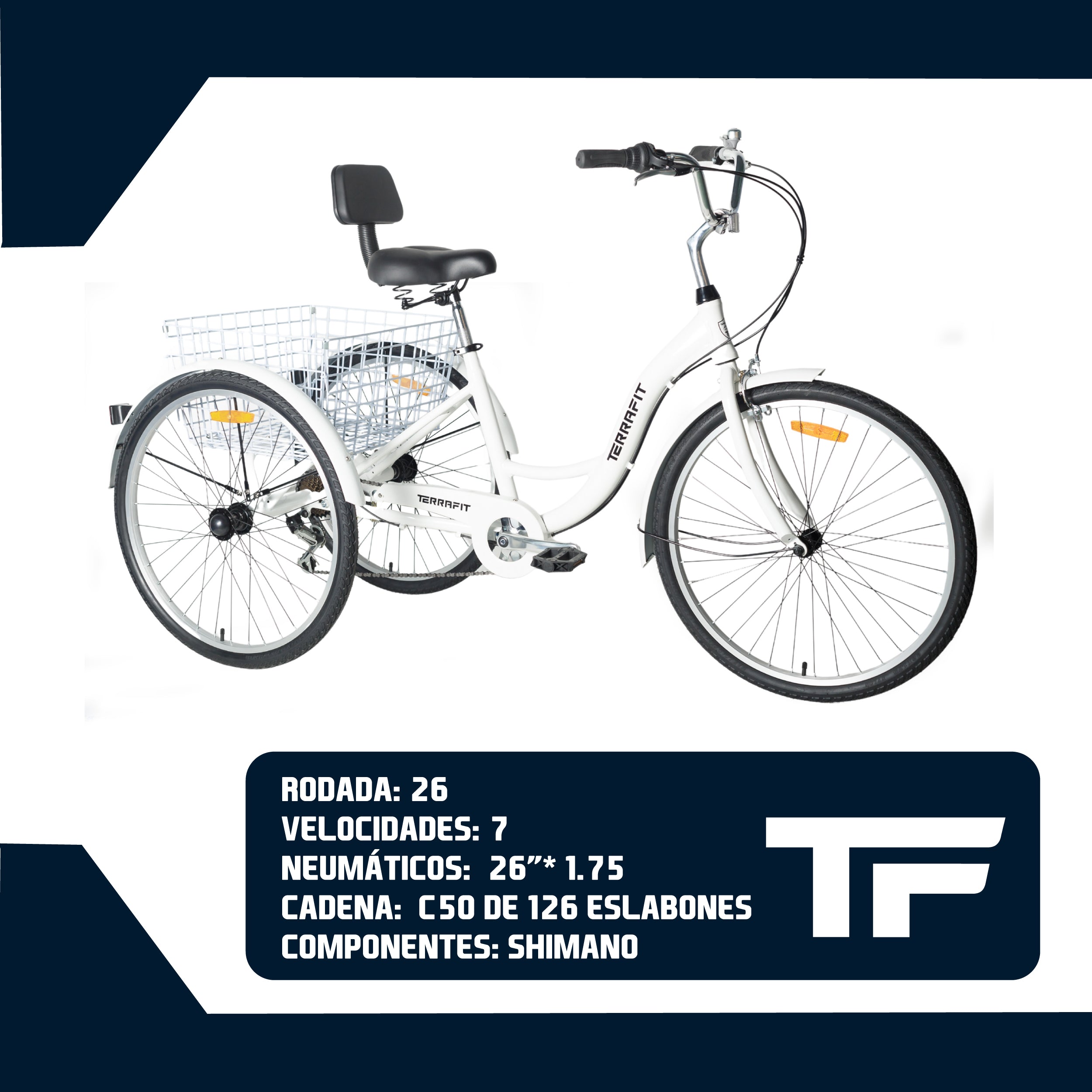 Triciclo para Adulto 3CYCLE Rodada 26 Shimano TerraFit