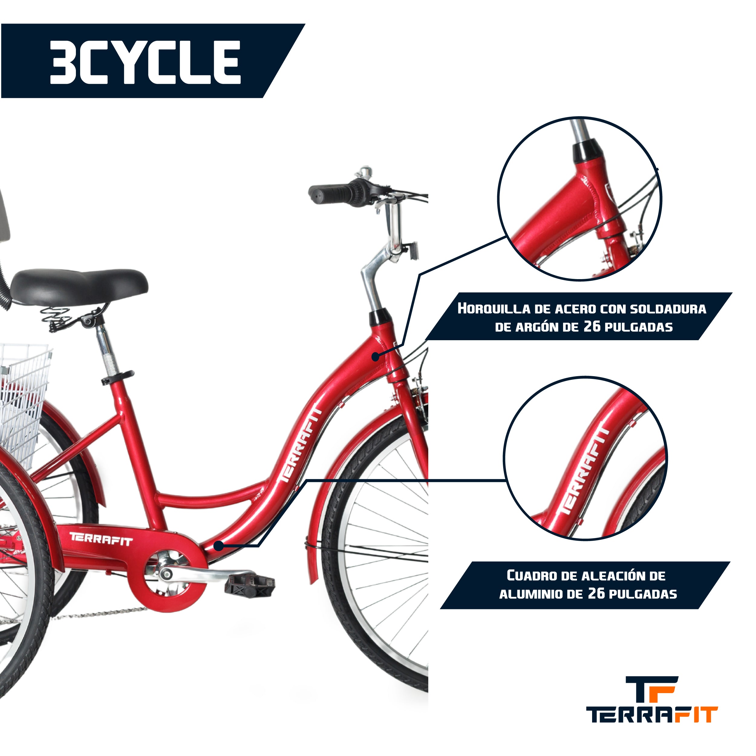 Triciclo para Adulto 3CYCLE Rodada 26 Shimano TerraFit