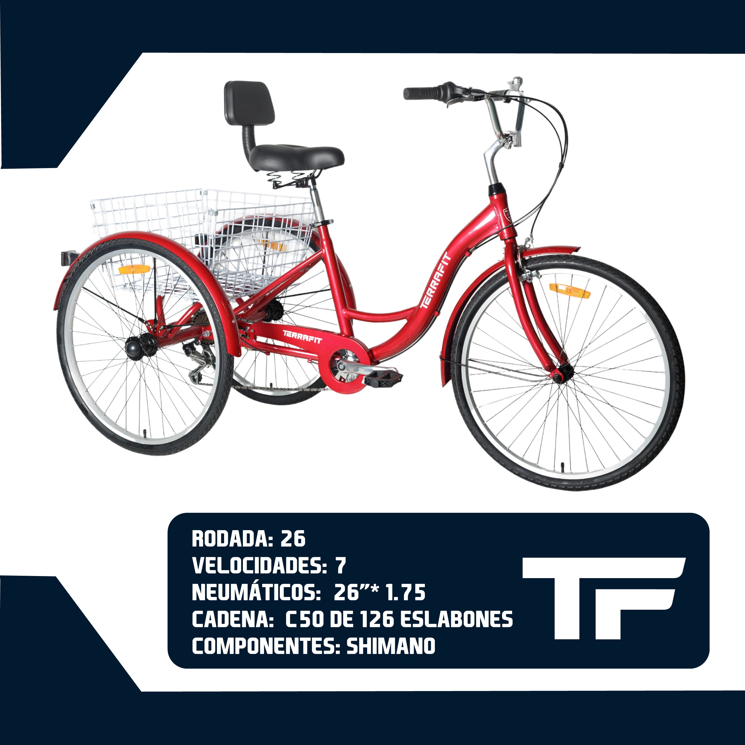Triciclo para Adulto 3CYCLE Rodada 26 Shimano TerraFit