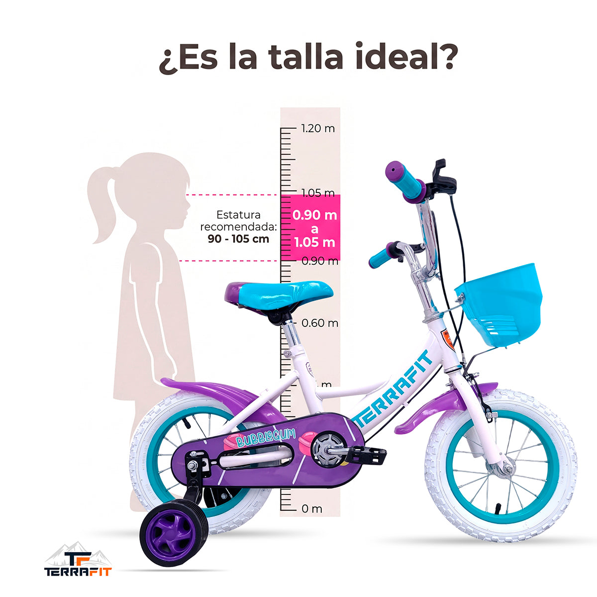 Bicicleta Infantil para Niña Bubblegum R12 Terrafit