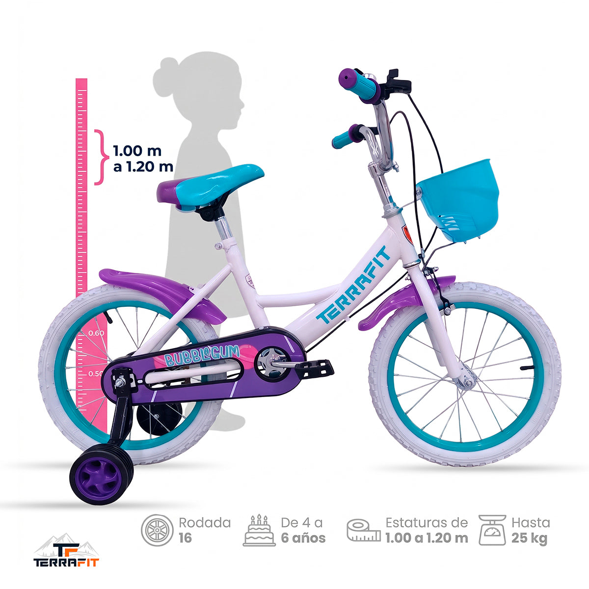 Bicicleta Infantil para Niña Bubblegum R16 Terrafit
