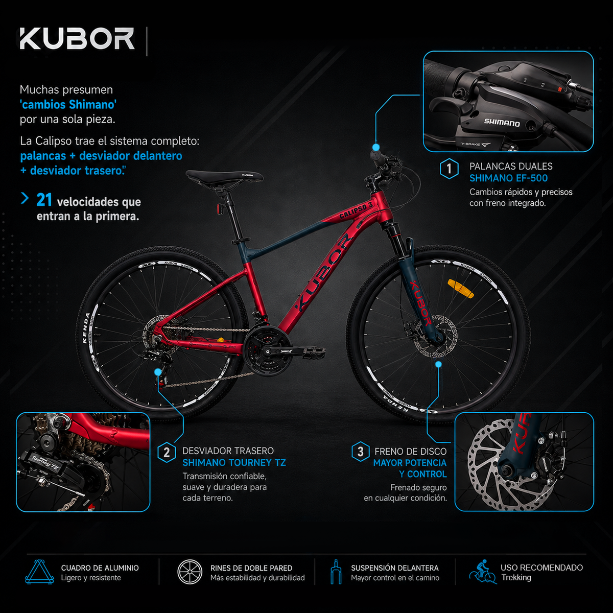Bicicleta de Montaña Calipso 3 R27.5 21V KUBOR