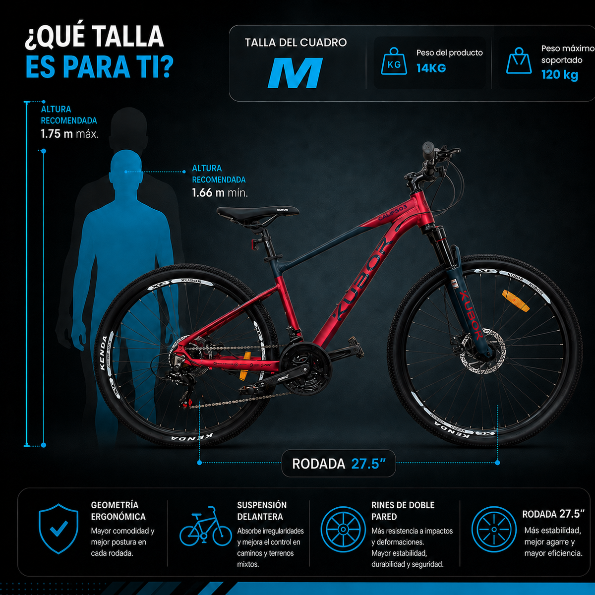Bicicleta de Montaña Calipso 3 R27.5 21V KUBOR