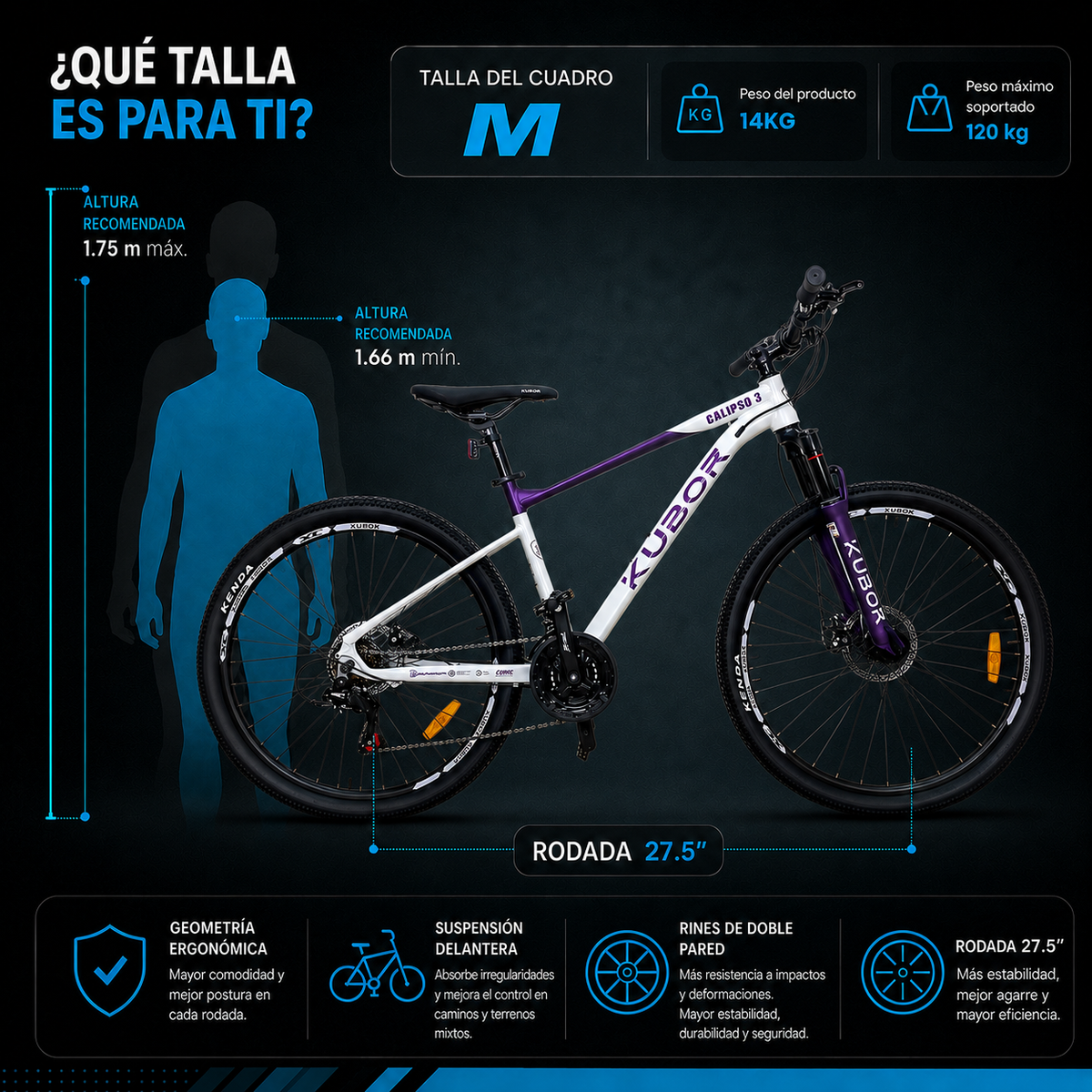 Bicicleta de Montaña Calipso 3 R27.5 21V KUBOR