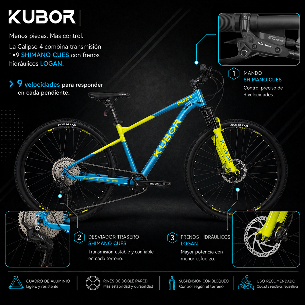 Bicicleta de Montaña Calipso 4 R27.5 9V KUBOR