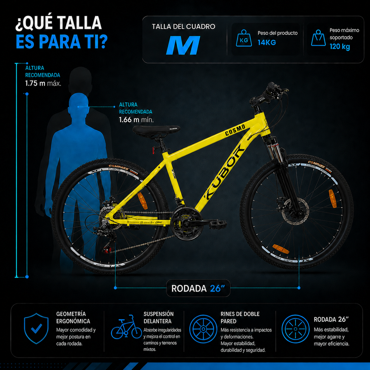 Bicicleta de Montaña Cosmo R26 21V KUBOR