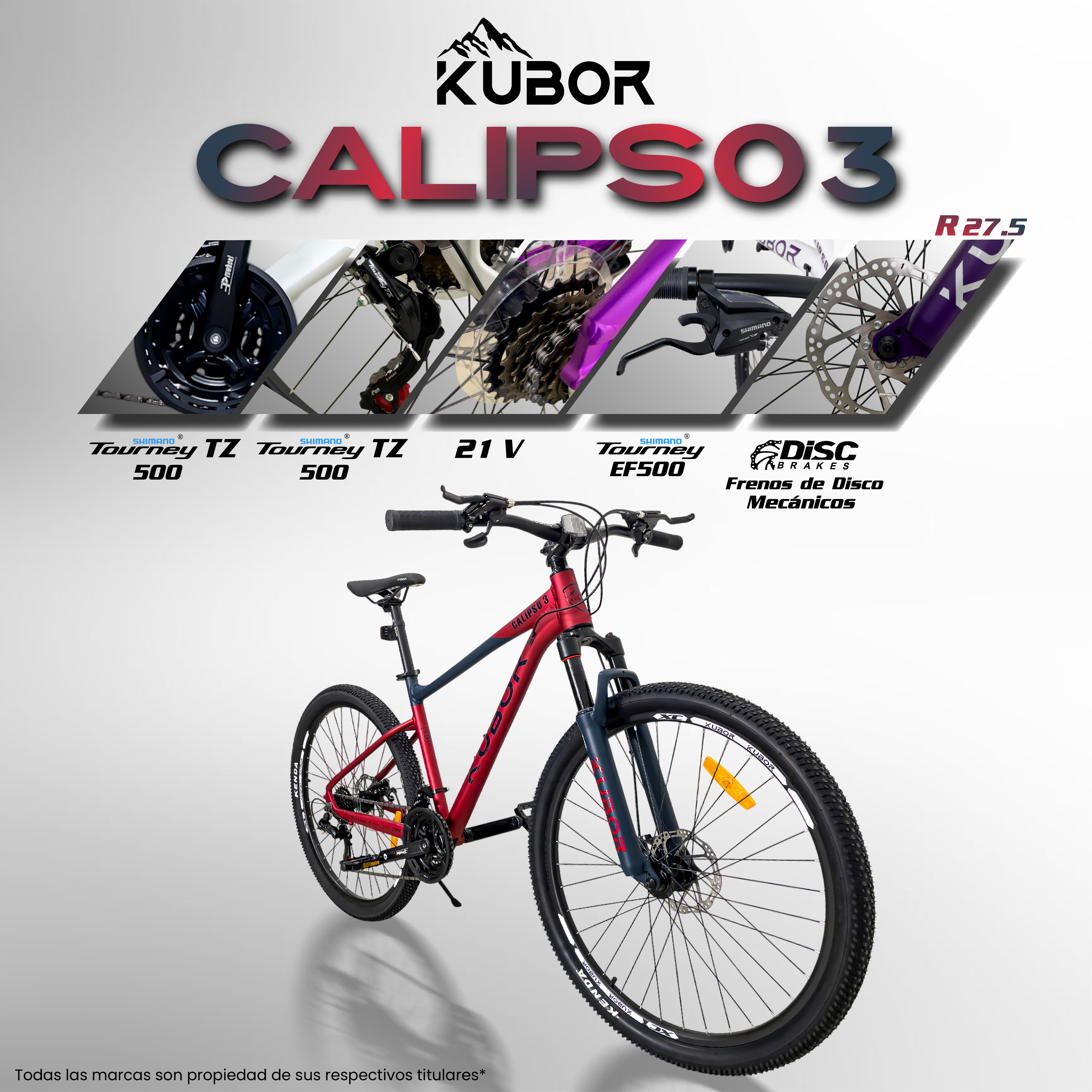 Bicicleta De Montaña Aluminio Calipso 3 Rodada 27.5 Shimano 21v Kubor
