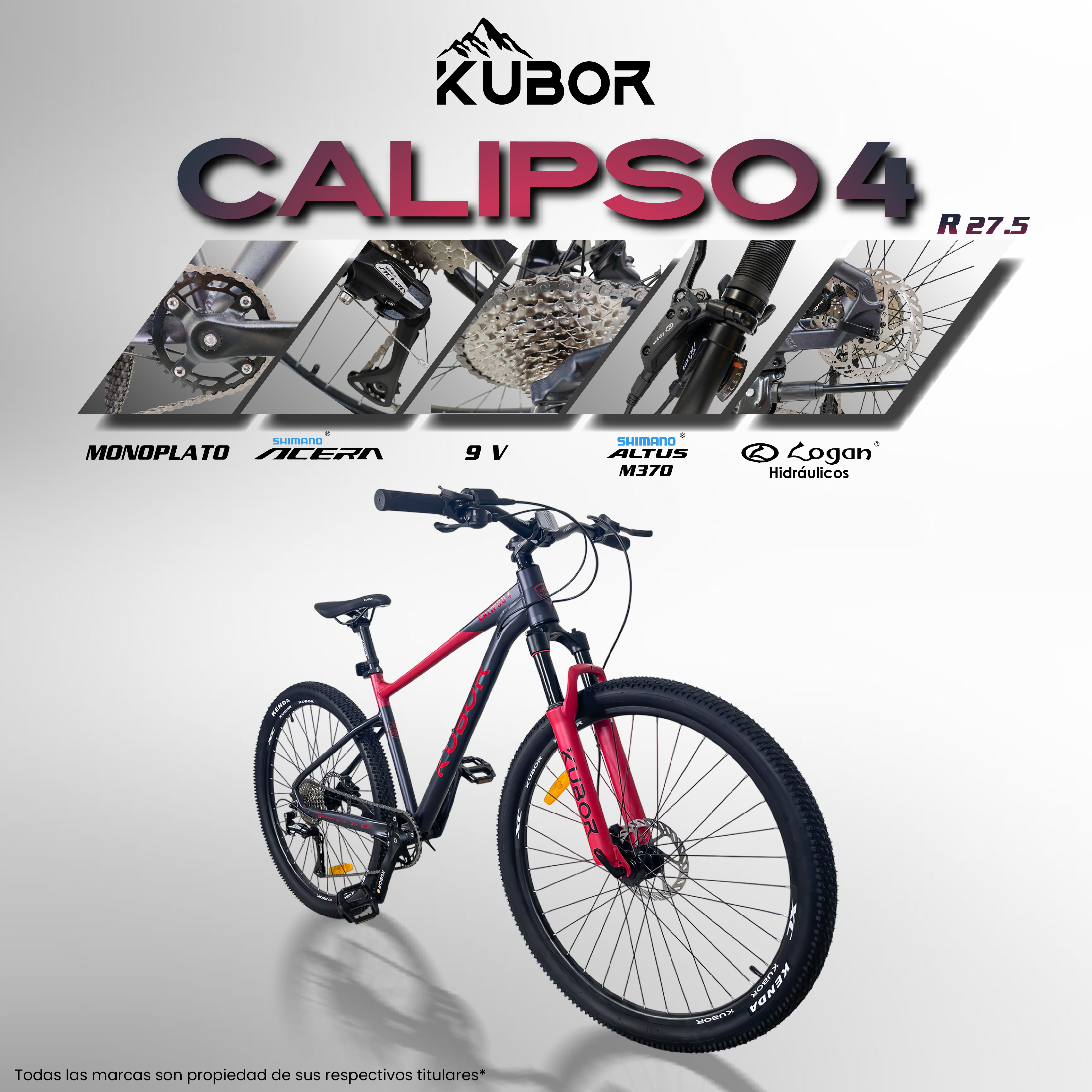 Bicicleta De Montaña Calipso 4 de Aluminio Rodada 27.5 9 Velocidades