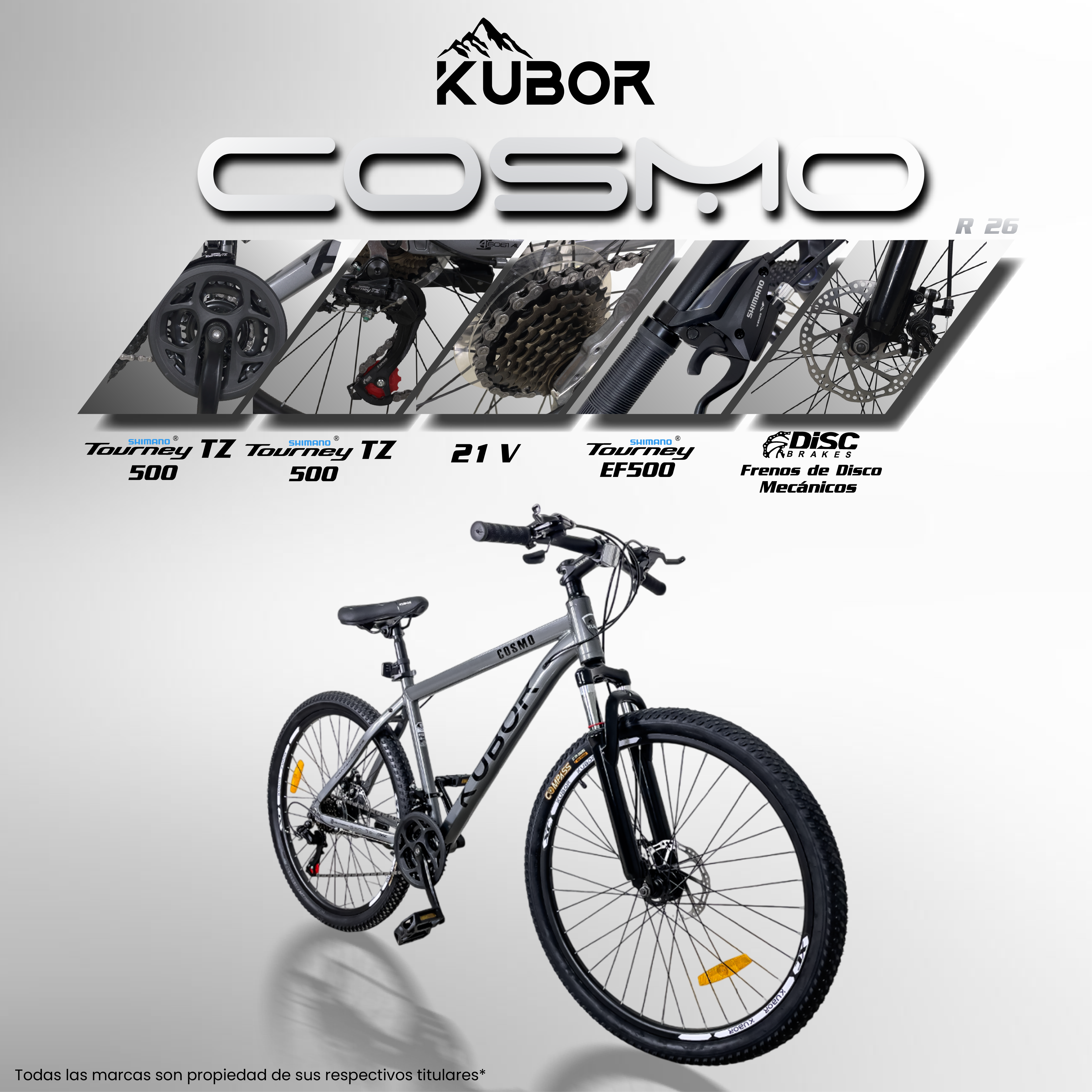 Bicicleta de Montaña Cosmo Rodada 26 de 21 velocidades Amarilla