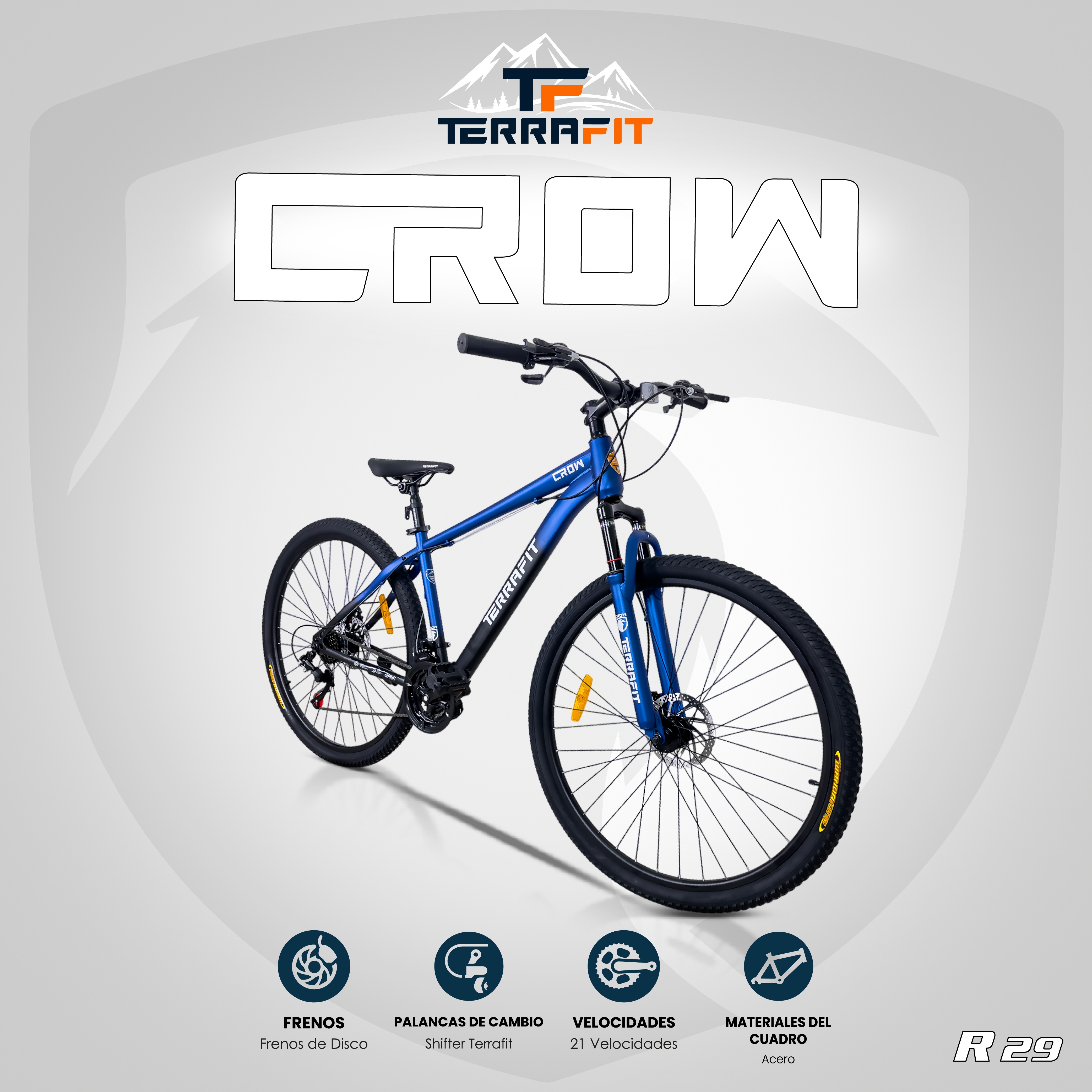 Bicicleta de Montaña CROW R29 21V Frenos de Disco Terrafit