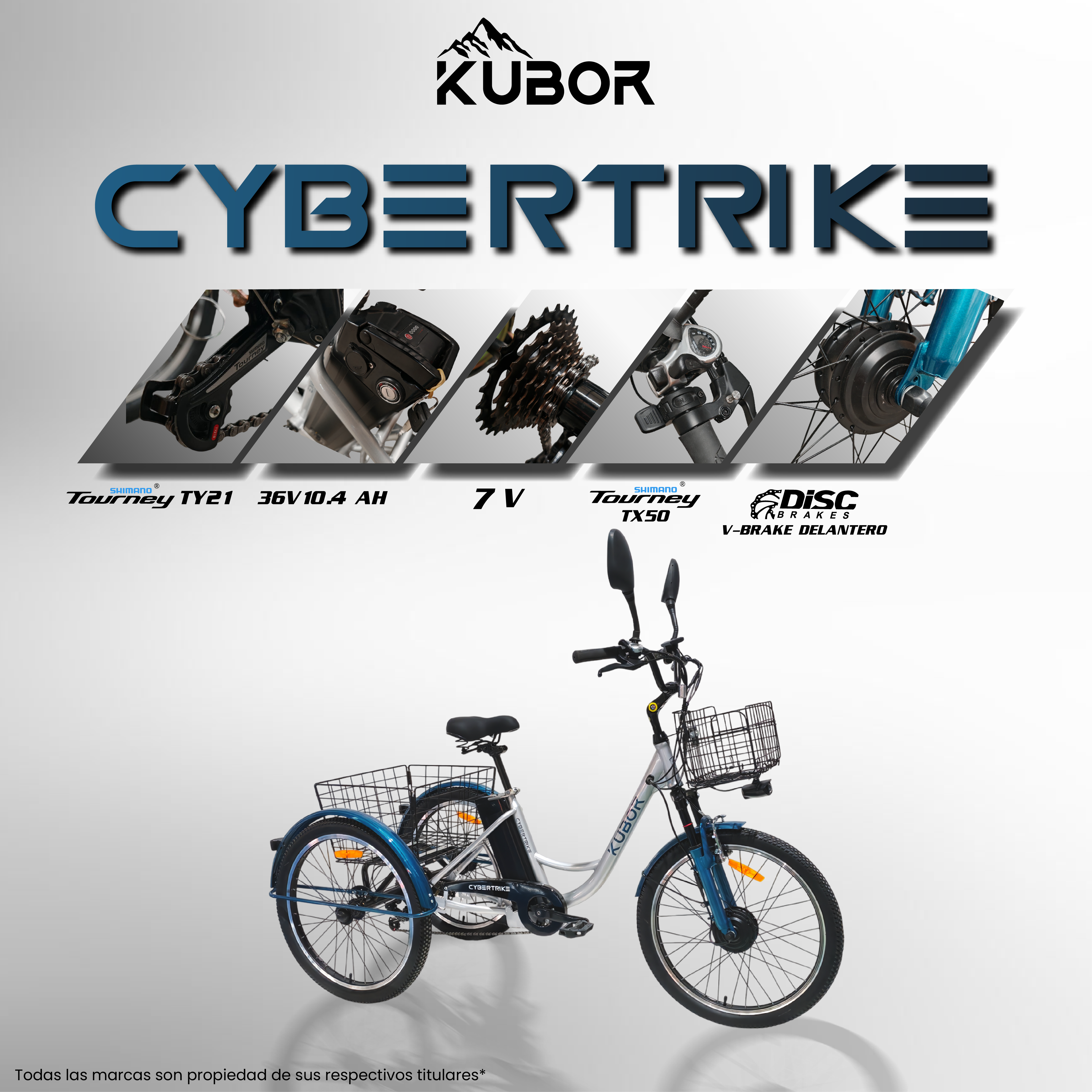 Triciclo Eléctrico para Adulto CYBERTRIKE R24 7V