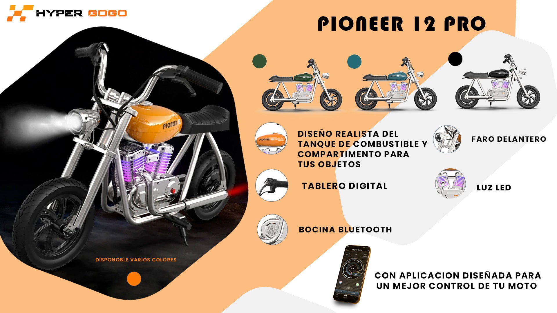 Moto Eléctrica Infantil Hyper Gogo Pioneer 12 Pro