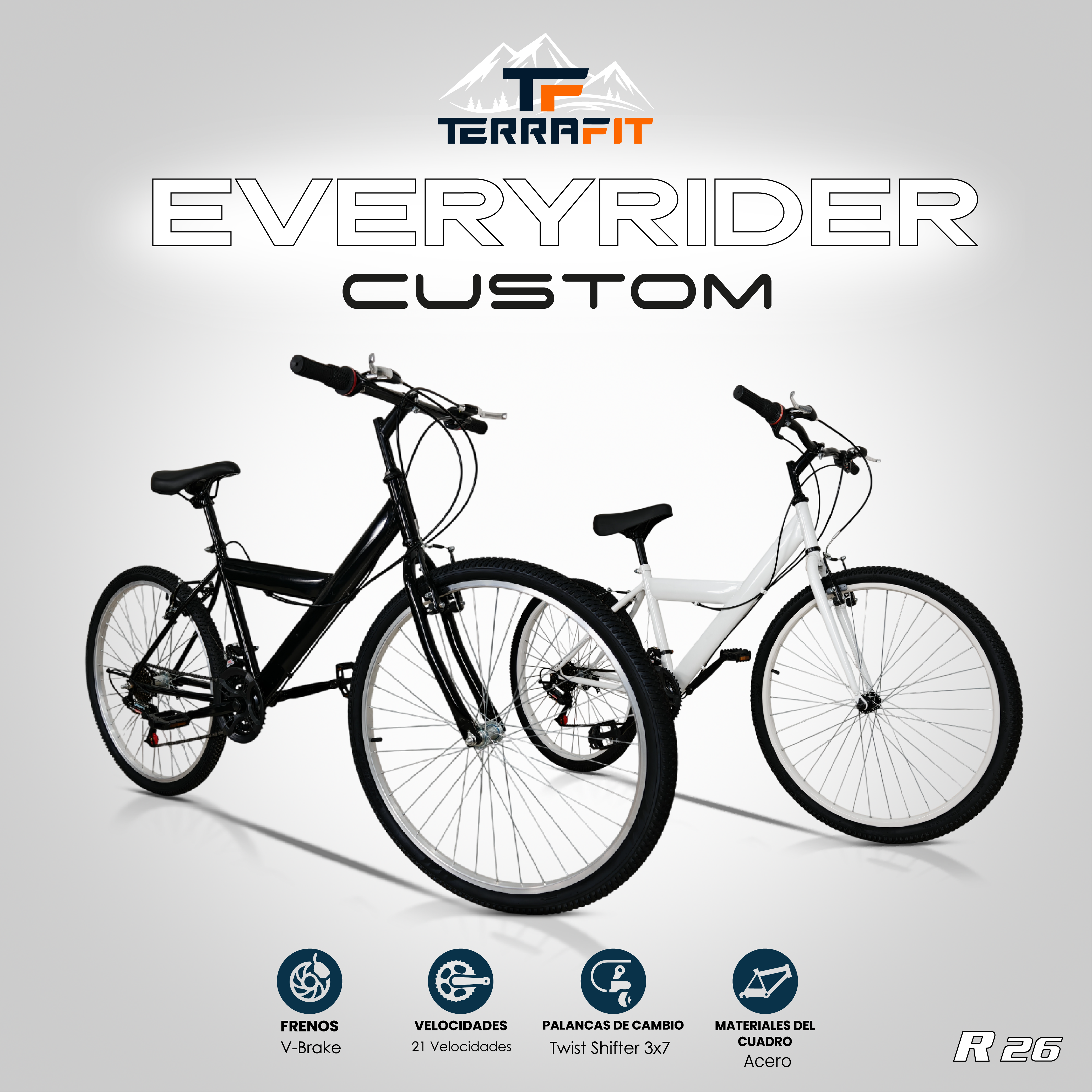 Bicicleta EveryRider Rodada 26 21 Velocidades TerraFit