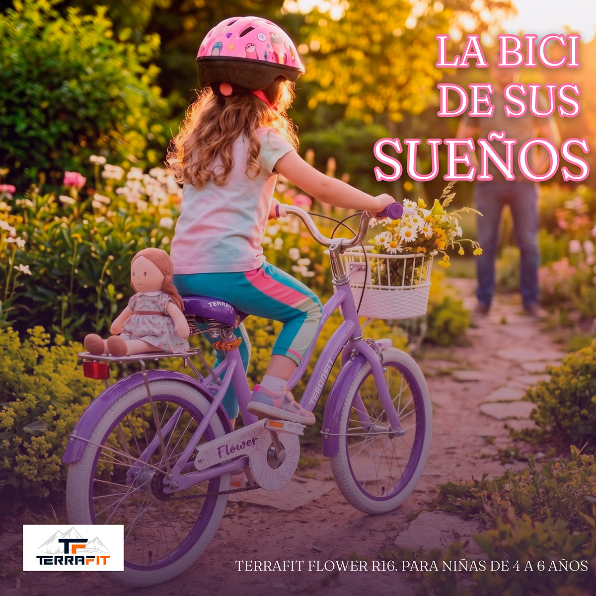 Bicicleta Infantil para Niña Flower R16 Terrafit