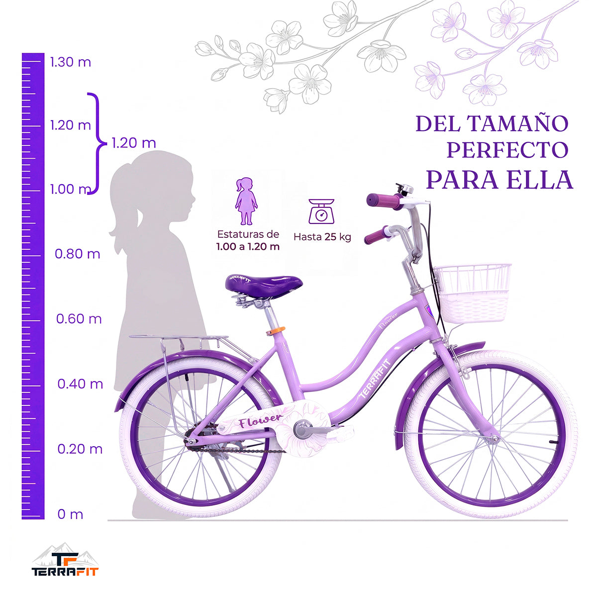 Bicicleta Infantil para Niña Flower R16 Terrafit