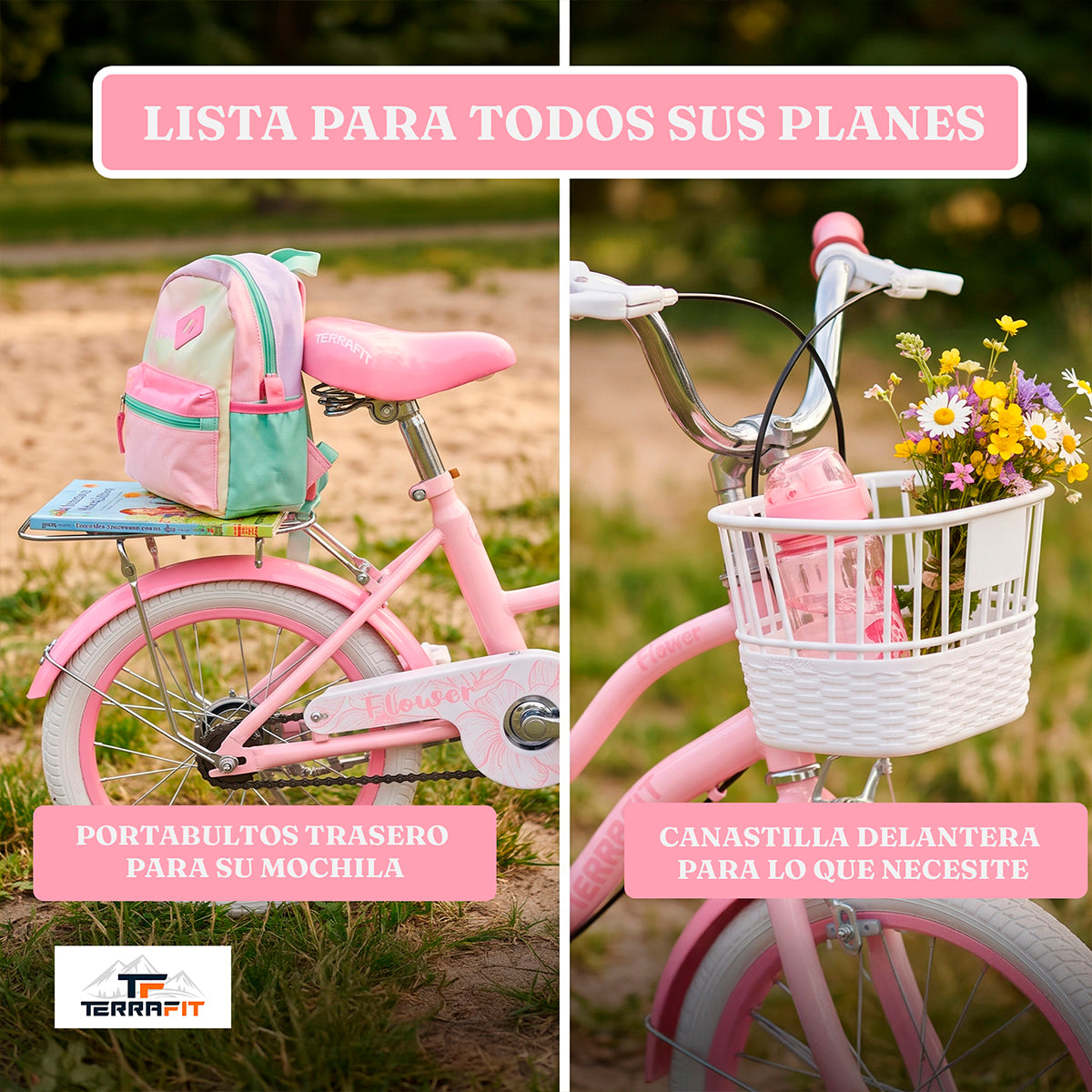 Bicicleta Infantil para Niña Flower R20 Terrafit