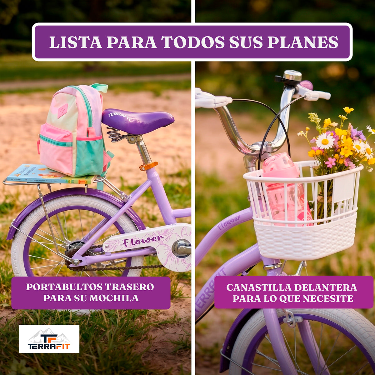 Bicicleta Infantil para Niña Flower R20 Terrafit