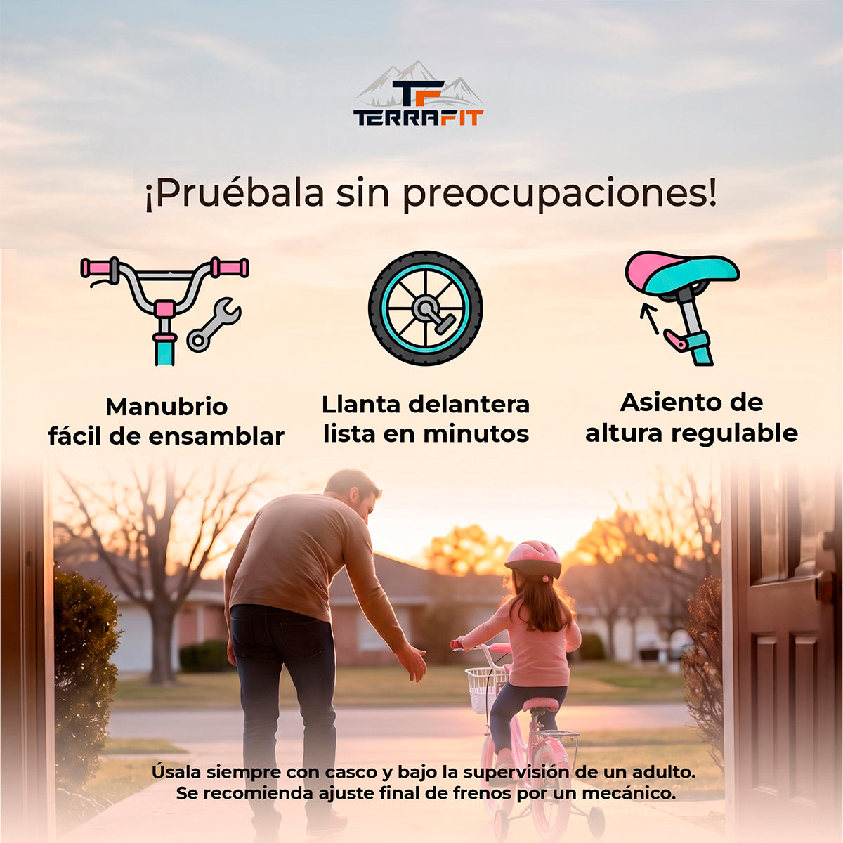 Bicicleta Infantil para Niña Flower R20 Terrafit