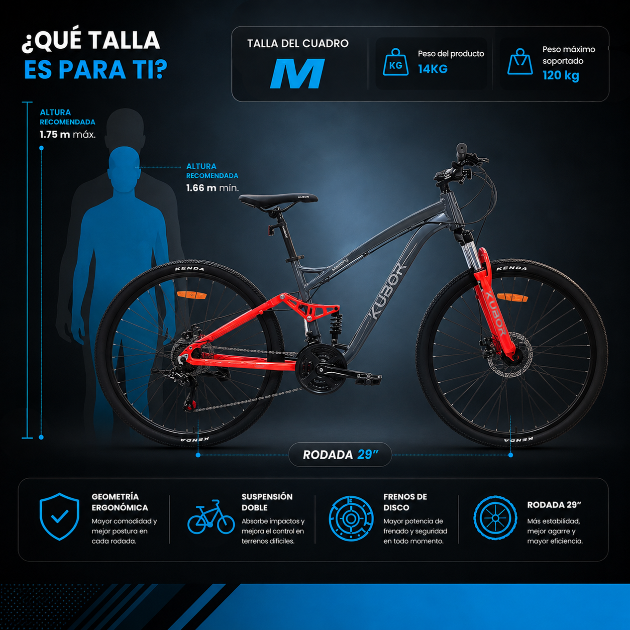 Bicicleta de Montaña Mallory R29 21V KUBOR