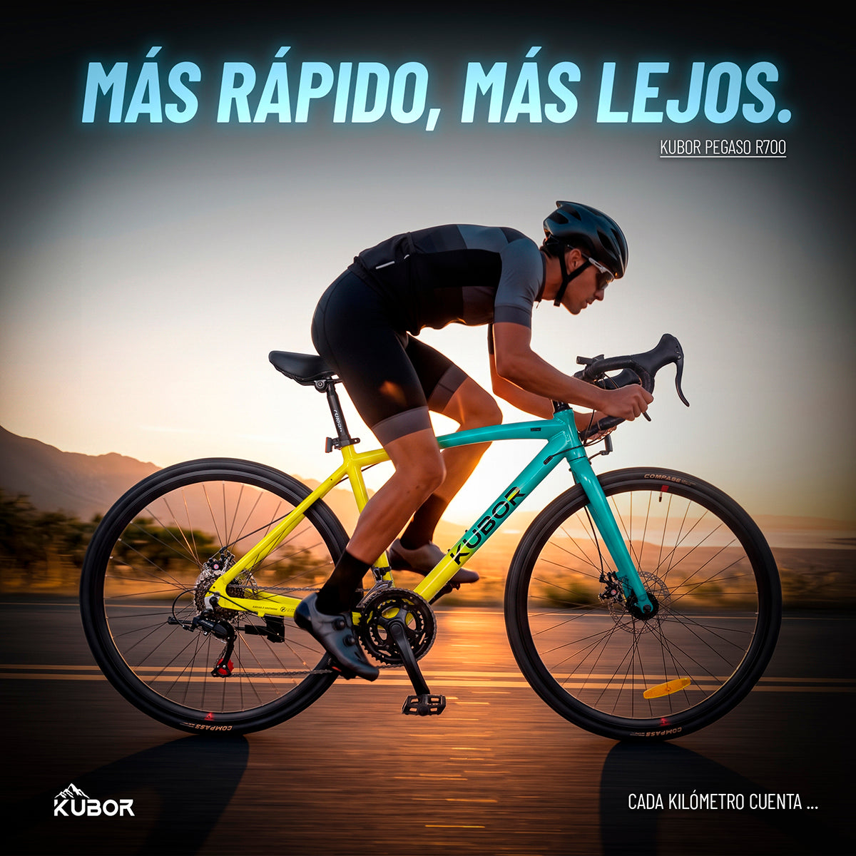 Bicicleta de Ruta Pegaso R700 14V Kubor de Aluminio con Frenos de Disco