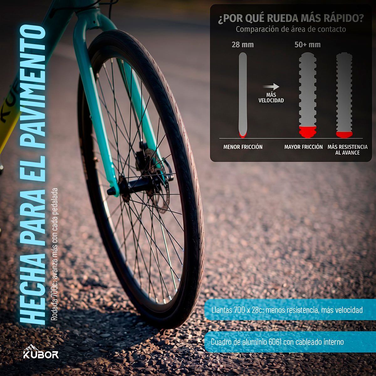 Bicicleta de Ruta Pegaso R700 14V Kubor de Aluminio con Frenos de Disco