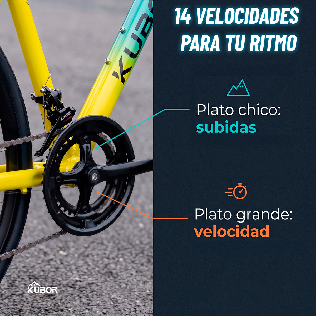 Bicicleta de Ruta Pegaso R700 14V Kubor de Aluminio con Frenos de Disco