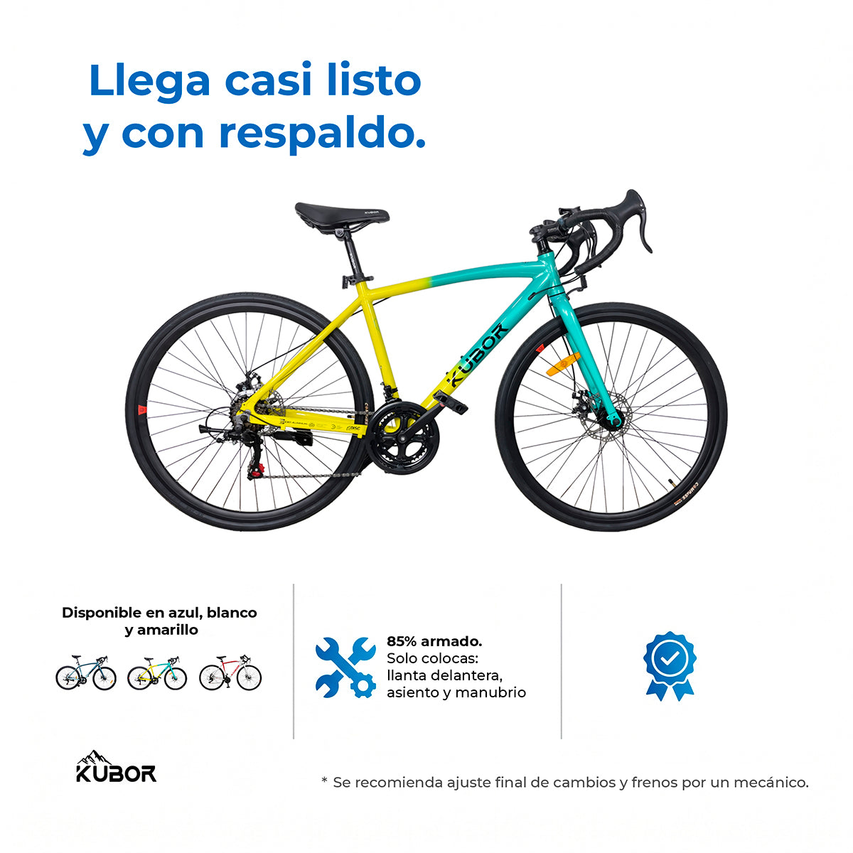 Bicicleta de Ruta Pegaso R700 14V Kubor de Aluminio con Frenos de Disco