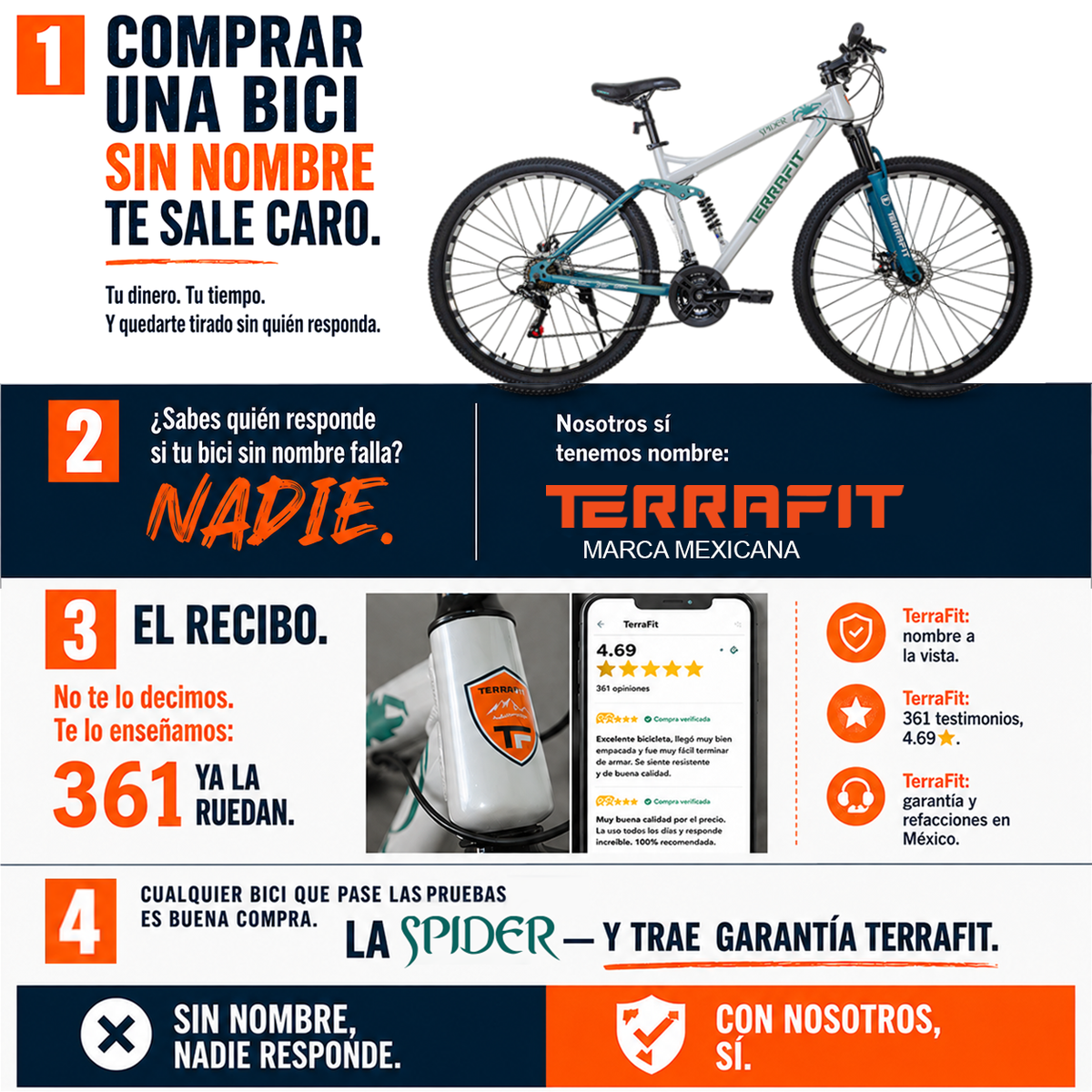 Bicicleta de Montaña Spider R29 21V Terrafit