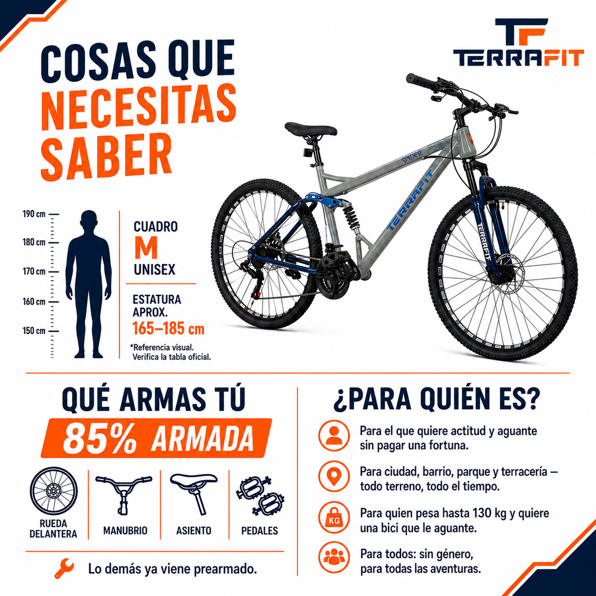 Bicicleta de Montaña Spider R29 21V Terrafit
