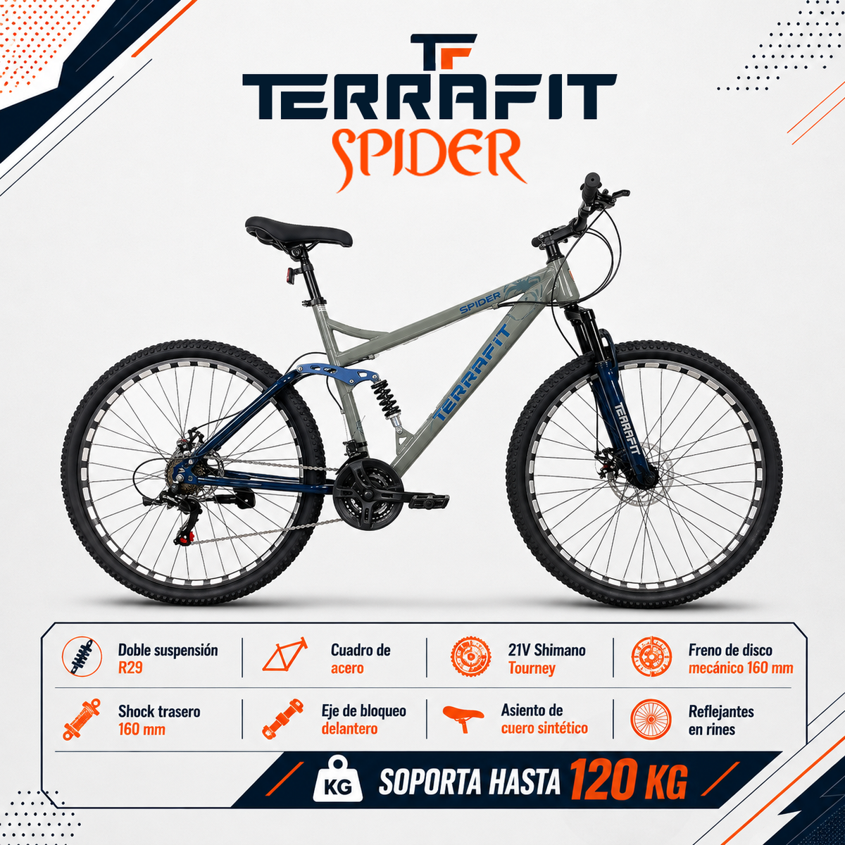 Bicicleta de Montaña Spider R29 21V Terrafit