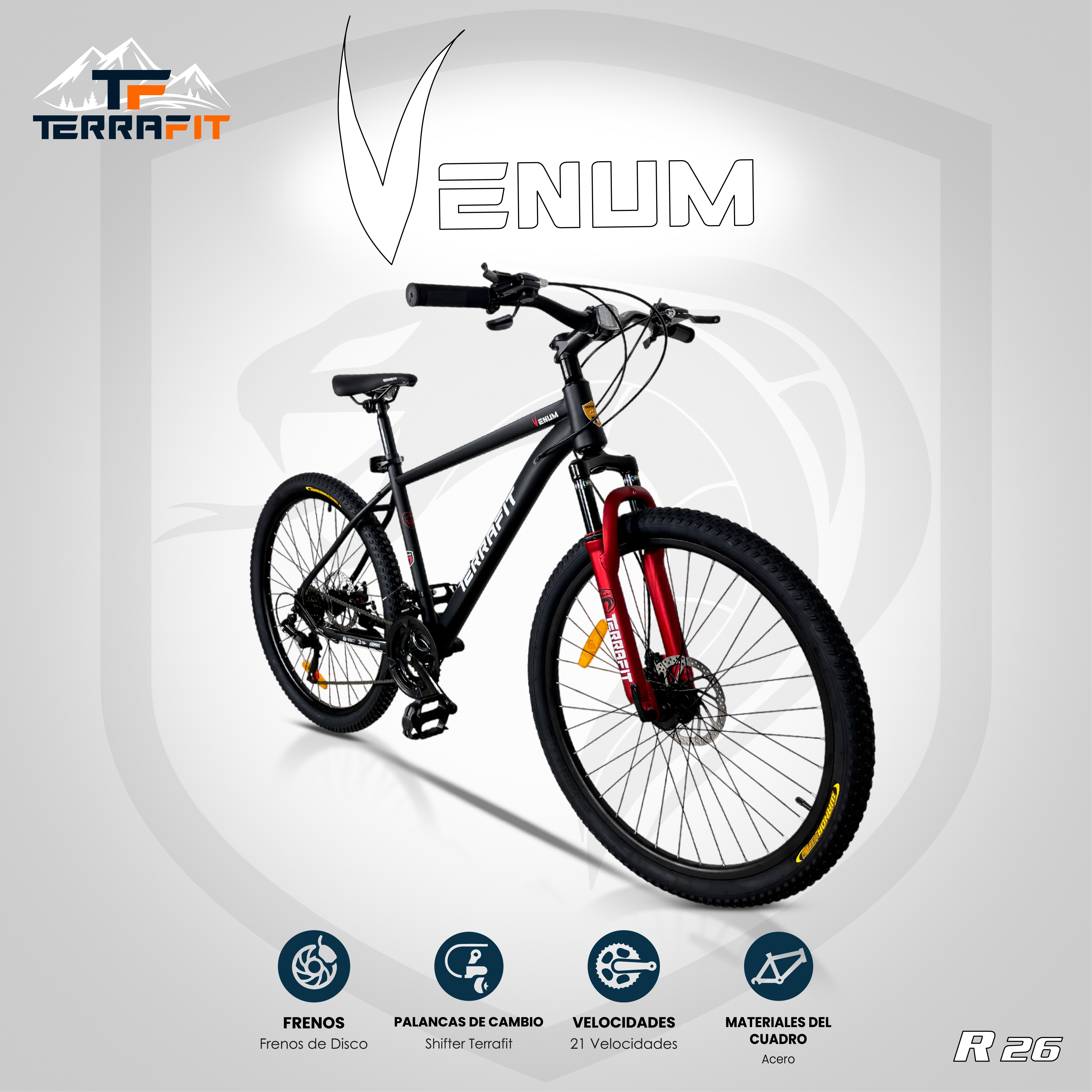 Bicicleta de Montaña Venum Rodada 26 21V